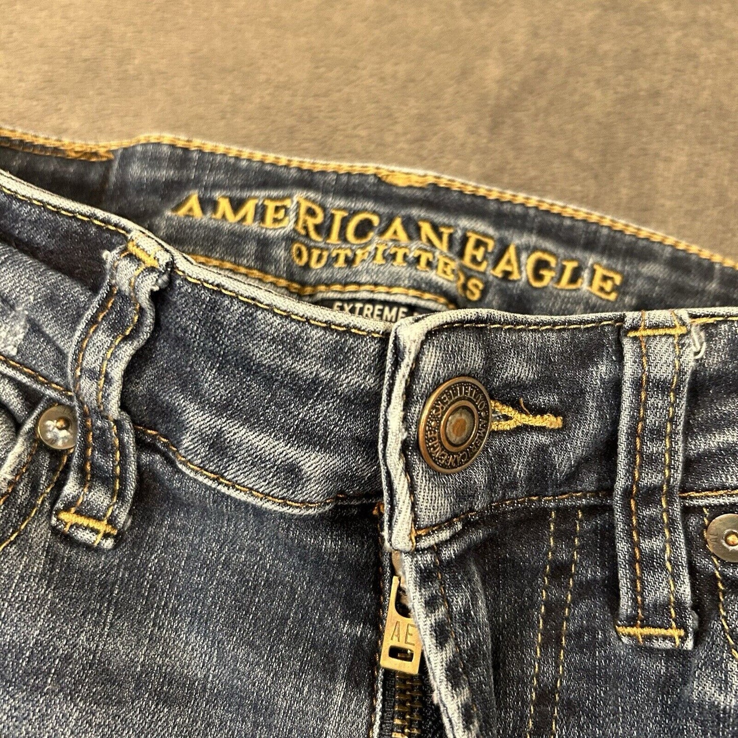 American Eagle Jeans Mens 28x30" Blue Straight Leg Denim Pants Work Casual Flex