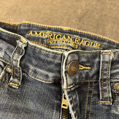 American Eagle Jeans Mens 28x30" Blue Straight Leg Denim Pants Work Casual Flex