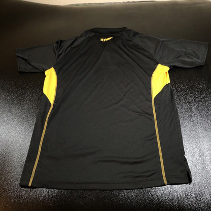 Iowa Hawkeyes Polo Shirt Mens Large Black Yellow Short Sleeve Champion Elite