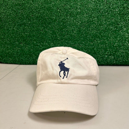Polo Ralph Lauren Hat Cap Mens White Black Strapback Embroidered Cotton Preppy