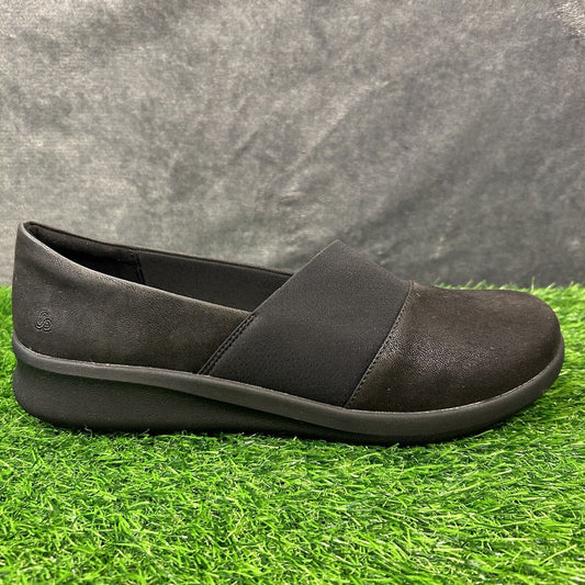 Clarks Sillian 2.0 Moon Womens 12 M Black Shoes Loafers Slip On Comfort Casual