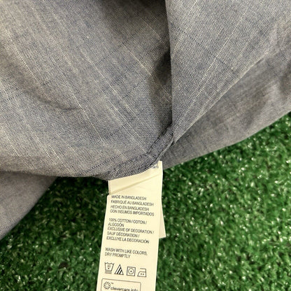 Izod Saltwater Shirt Mens Large Blue Button Up Short Sleeve Relaxed Classics New