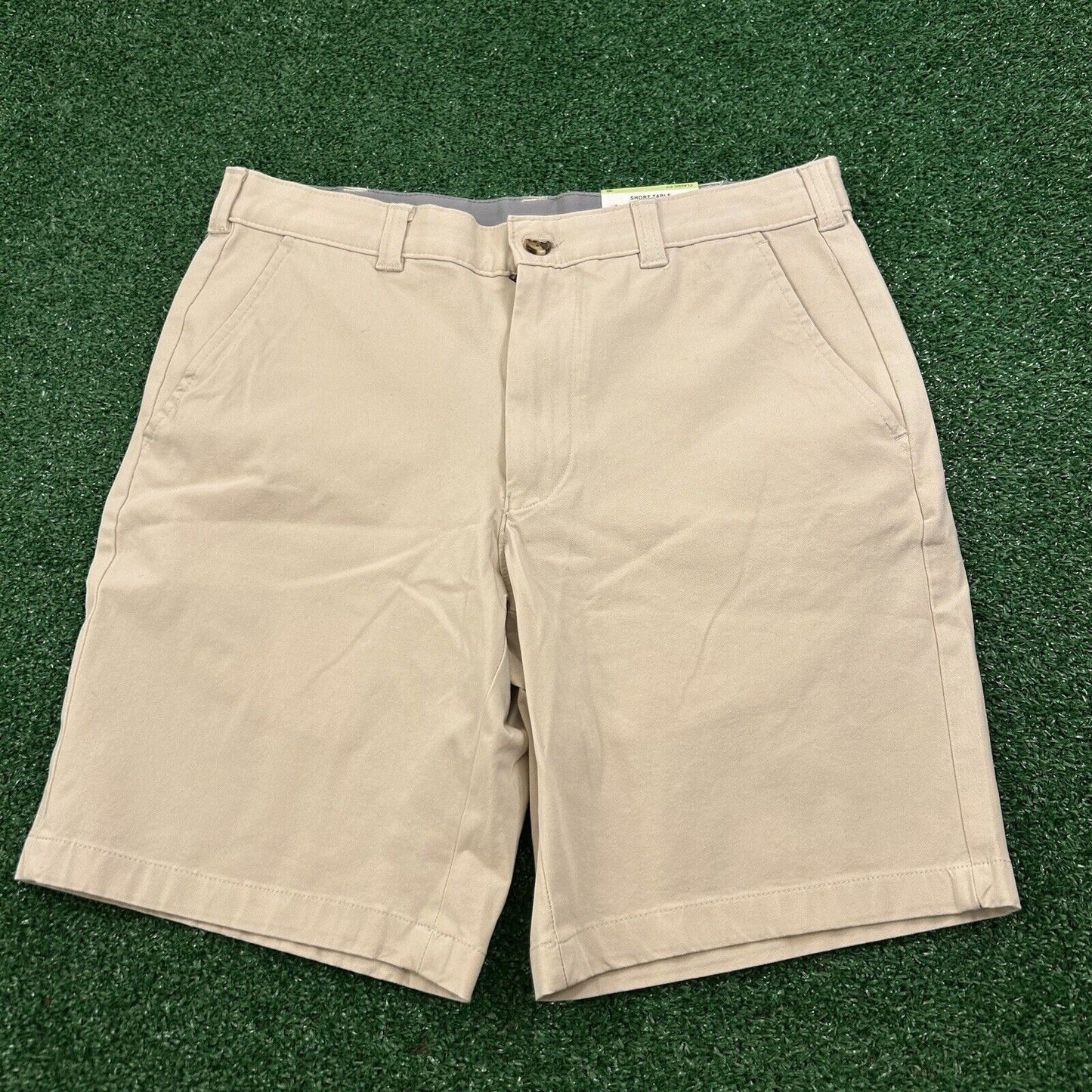 Club Room Chino Shorts Mens 30" Beige 4 Way Stretch Casual Comfort Golf New