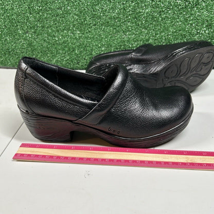 Born Boc Nadiyya Clogs Womens 8.5 M Black Pebbled Leather Shoes Slip On Nurse