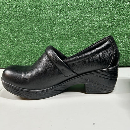 Born Boc Nadiyya Clogs Womens 8.5 M Black Pebbled Leather Shoes Slip On Nurse