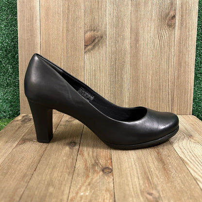 Rockport Total Motion Heels Womens 10 M Black Pumps Leather Slip On Comfort