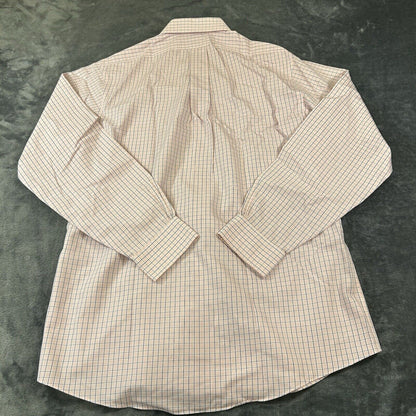 Brooks Brothers Shirt Mens 16 35 Pink Blue Check Button Up Long Sleeve Regent