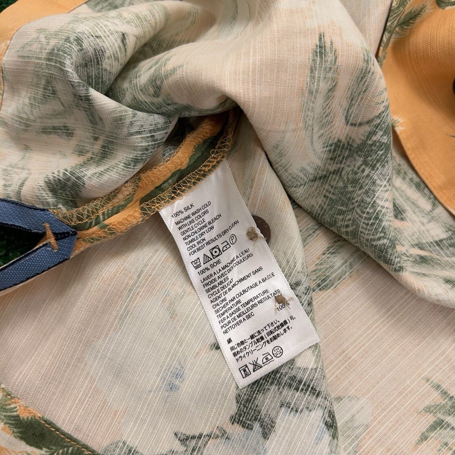 Tommy Bahama Hawaiian Shirt Mens 3XB Orange Floral Button Up Short Sleeve Silk