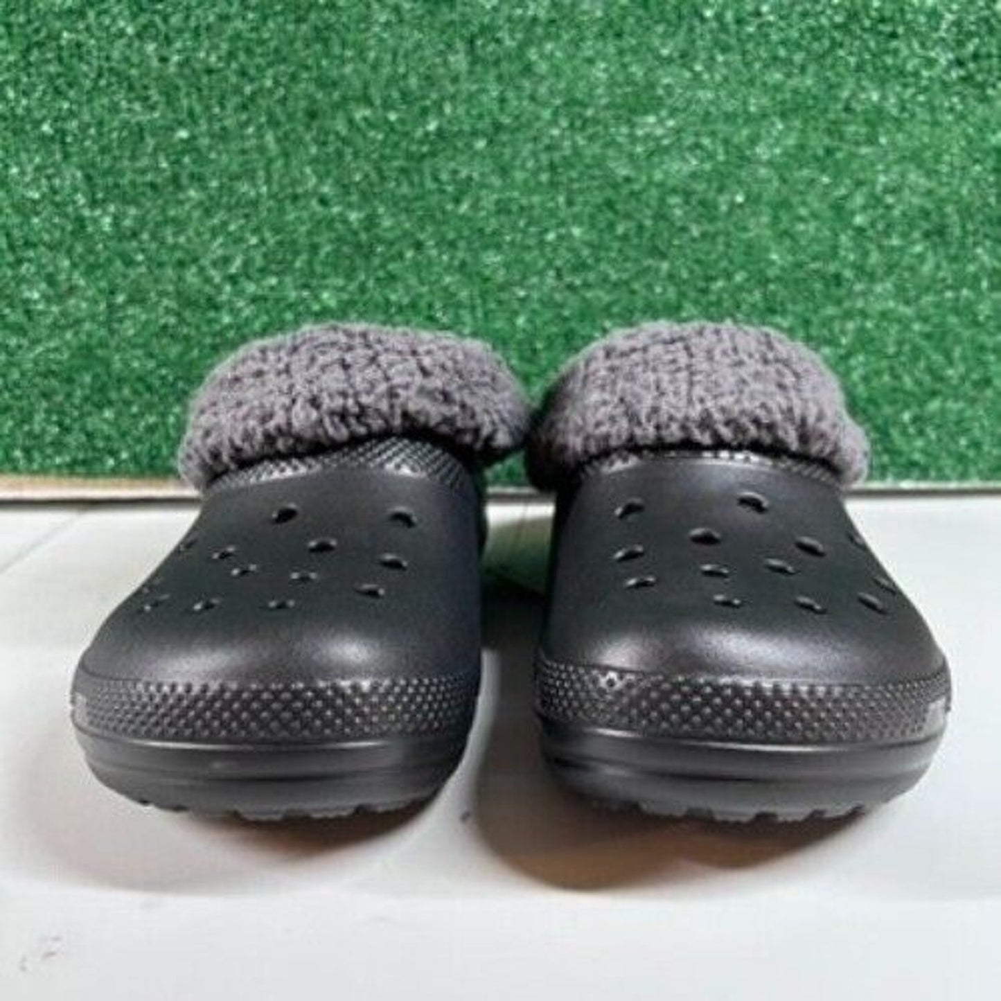 Crocs Classic Blitzen IV Lined Clog Fuzzy Fur Slip On Comfort Black Womens 8 New