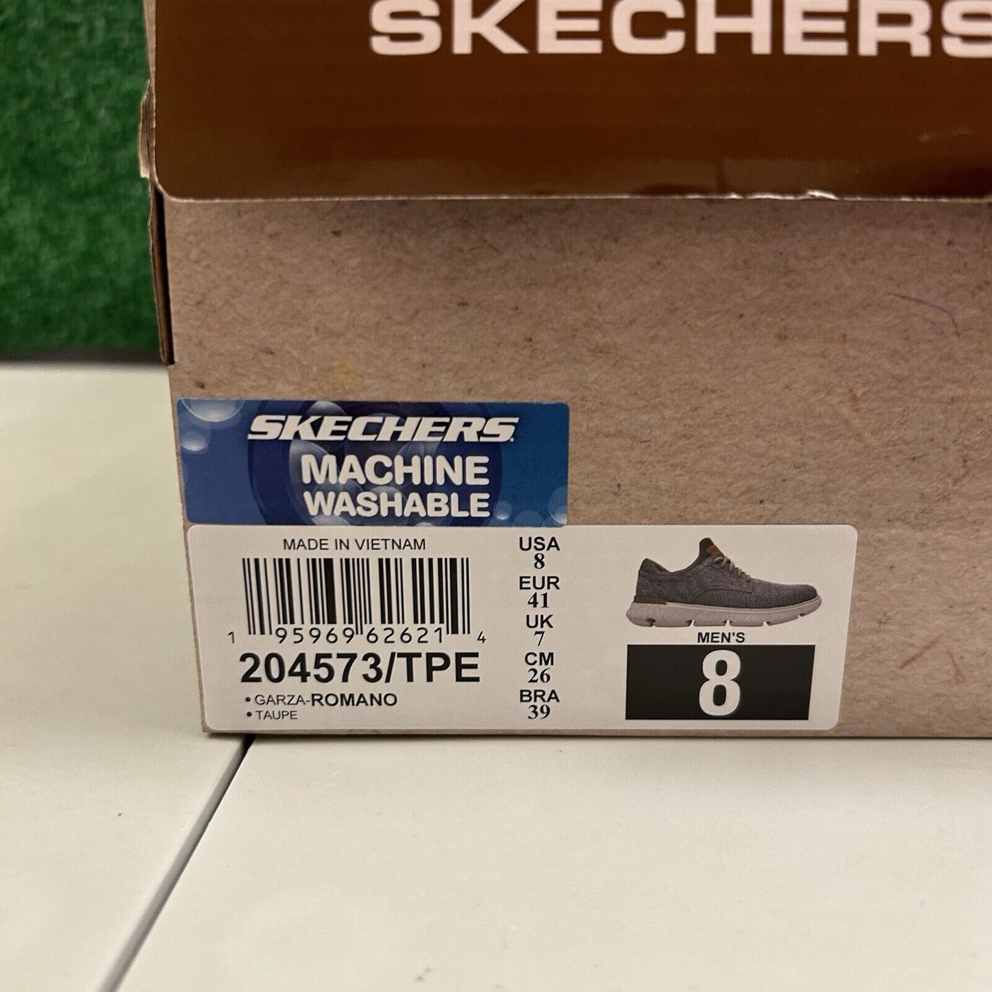 Skechers Garza Romano Mens 8 Light Brown Shoes Sneaker Athletic Comfort NEW