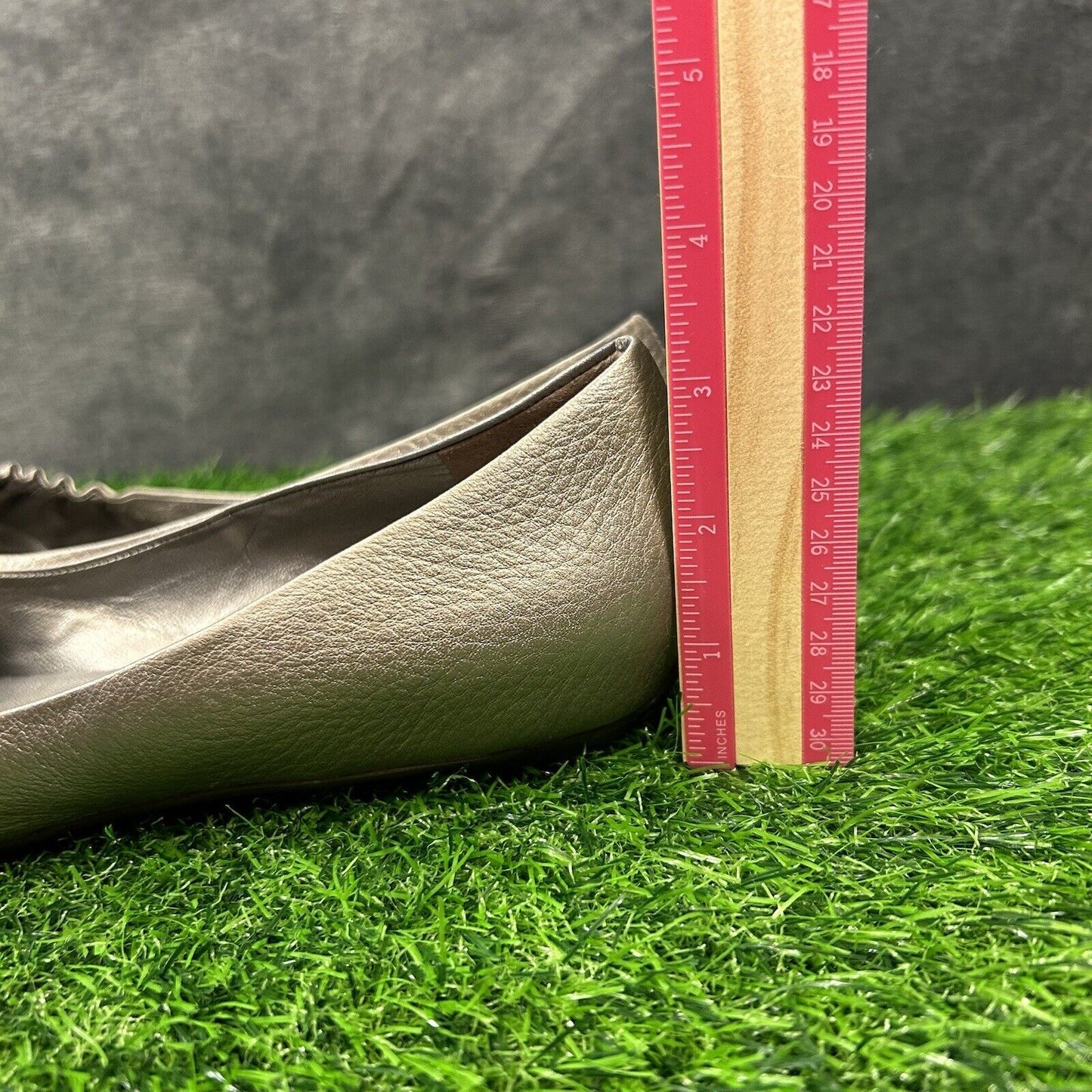 Cole Haan Loafer Womens 9.5 B Silver Shoes Flats Leather Slip On Casual Ballet