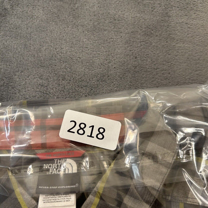 North Face Camp Shirt Mens Large Gray Black Plaid Button Up Short Sleeve Casual