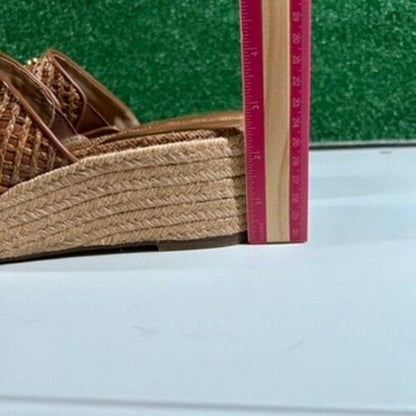 Sam Edelman Celia Woven Espadrille Platform Slides Brown Strap Womens 9.5 M