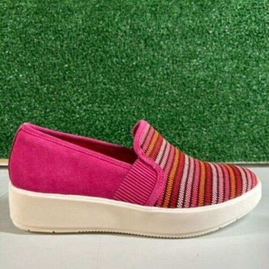 Clarks Layton Petal Sneakers Comfort Shoes Platform Pink Stripe Easter Womens 10