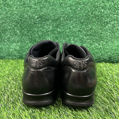 SAS Free Time Womens 9 Black Leather Shoes Sneaker Athletic Walking Comfort