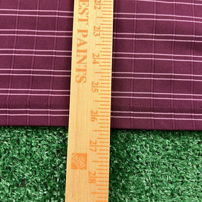 Izod Polo Shirt Mens Large Purple/Red Striped Short Sleeve Golf Athletic Preppy