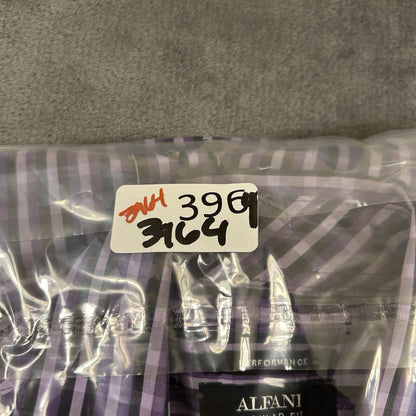 Alfani Shirt Mens Small Purple Black Plaid Button Up Long Sleeve Performance