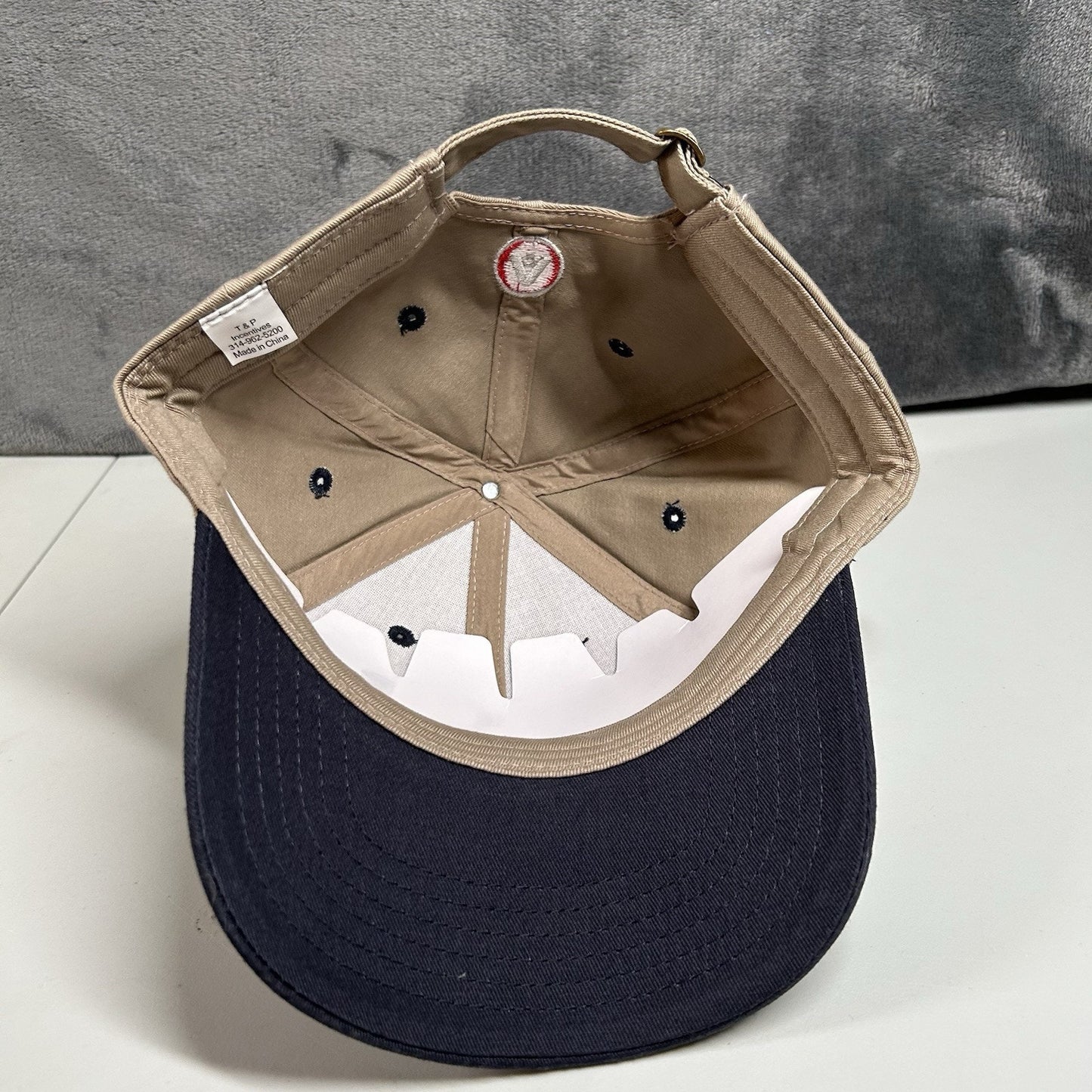 HD Supply Waterworks Baseball Hat Cap Mens Strap Back Tan Navy Adjustable New