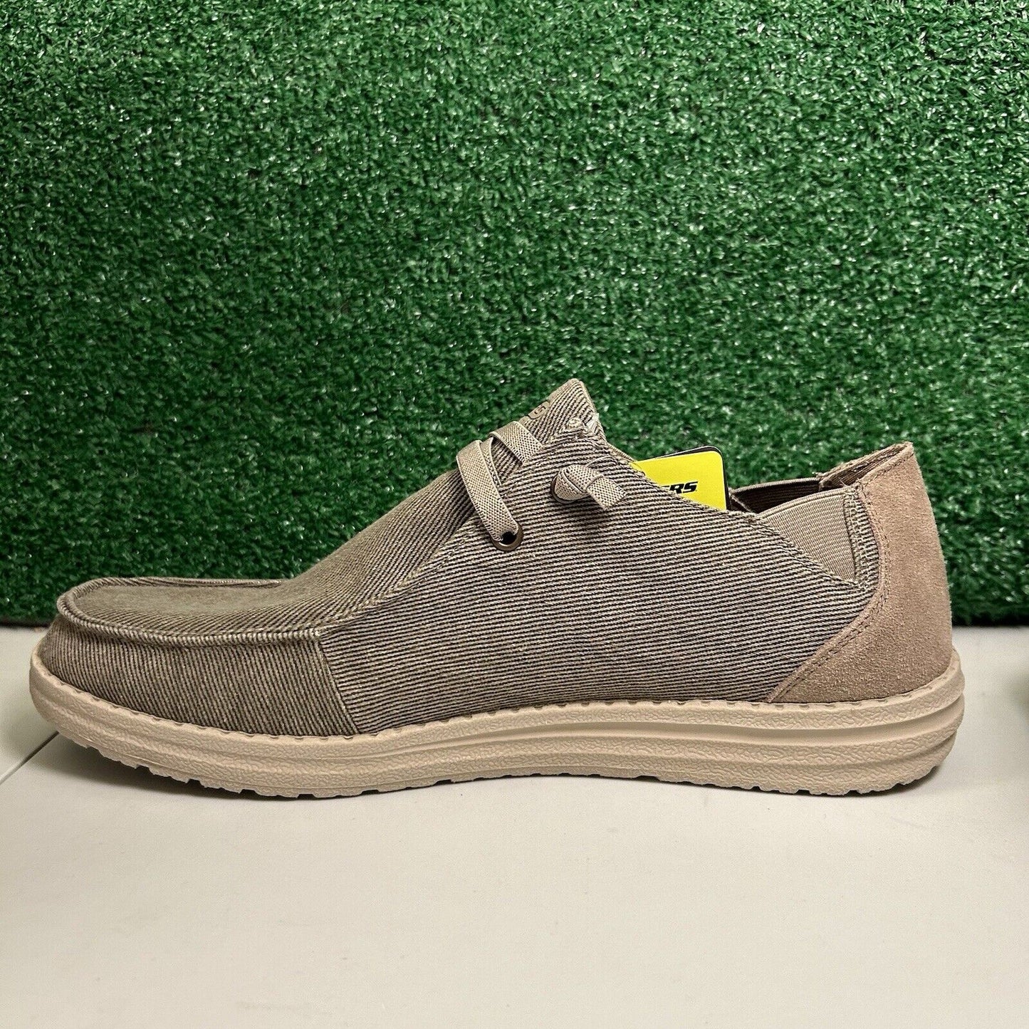 Skechers Melson Raymon Mens 11 Khaki Shoes Loafers Walking Comfort Slip On NEW