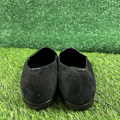 Ecco Touch Ballerina 2.0 Flats Womens 7 M Black Leather Shoes Slip On Comfort