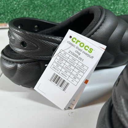 Crocs Classic Lined Overpuff Clogs Comfort Slip On Casual Black Mens 10 New