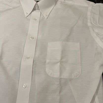 Stafford Shirt Mens 16.5 White Button Up Short Sleeve Athletic Fit Casual New