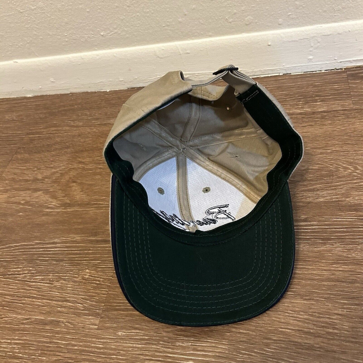 Vintage Bandag Hat Cap Mens Strapback Tan Black Logo Retro Y2K K-Products Usa