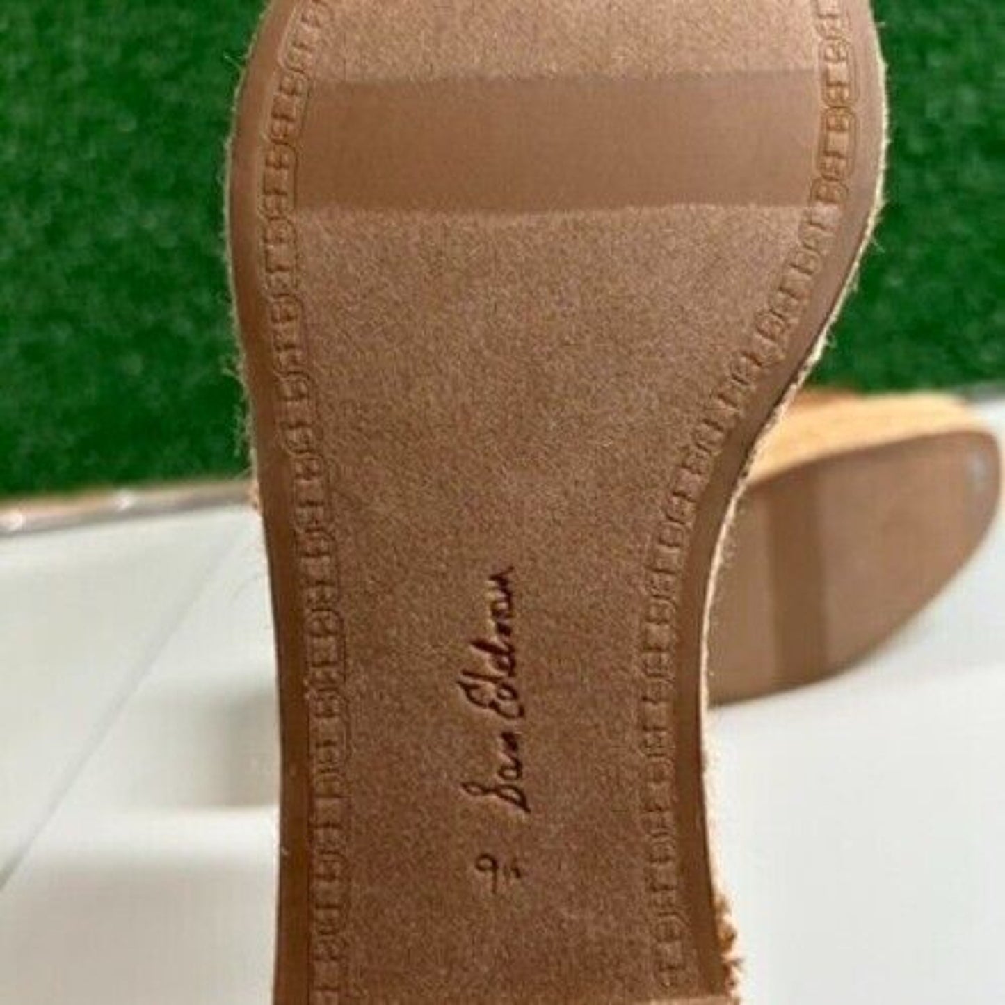 Sam Edelman Celia Woven Espadrille Platform Slides Brown Strap Womens 9.5 M