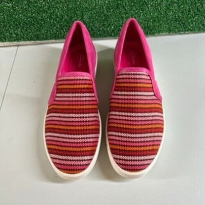 Clarks Layton Petal Sneakers Comfort Shoes Platform Pink Stripe Easter Womens 10