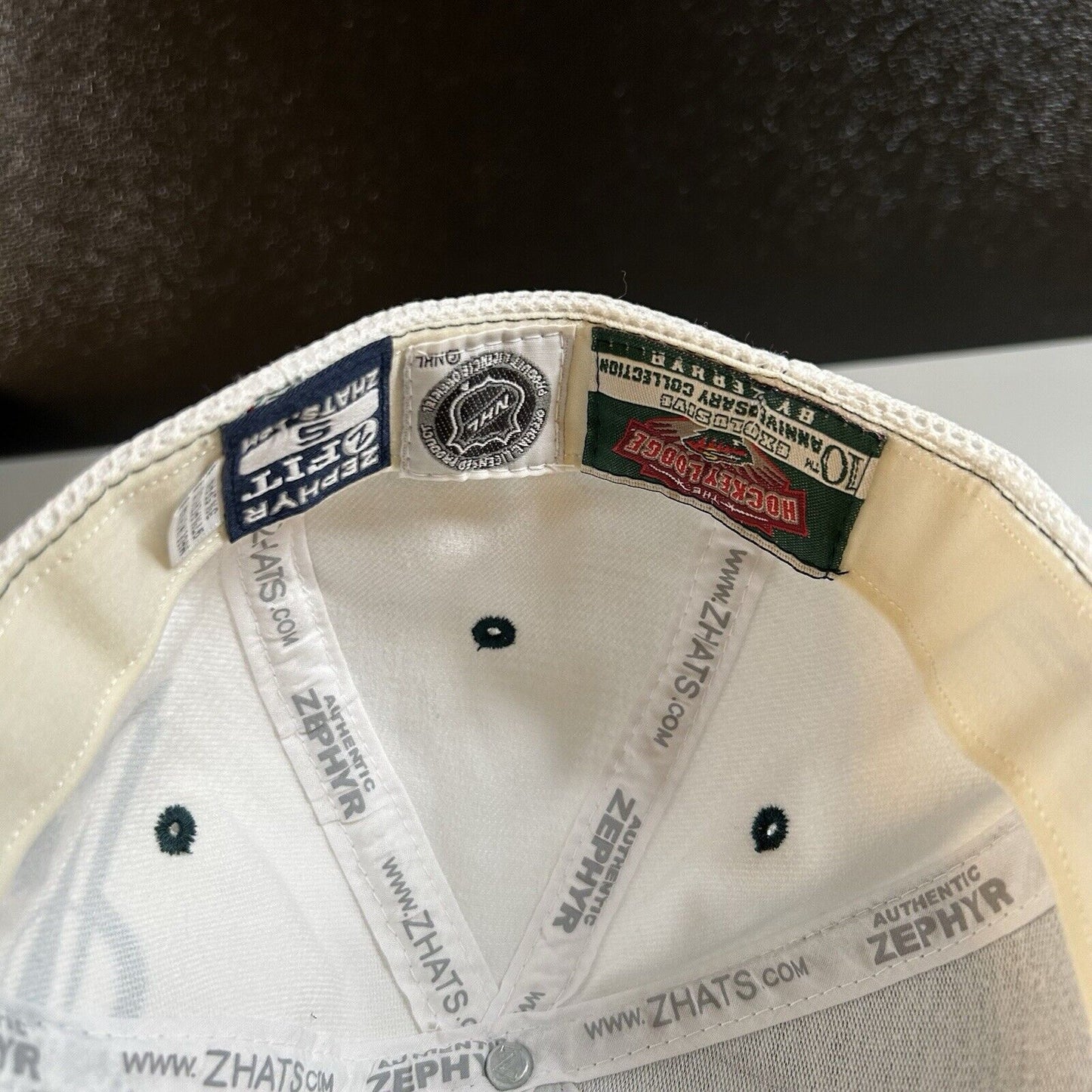 Minnesota Wild Hat Cap Mens Small Green Beige Zephyr Z-fit Hockey Lodge NHL New