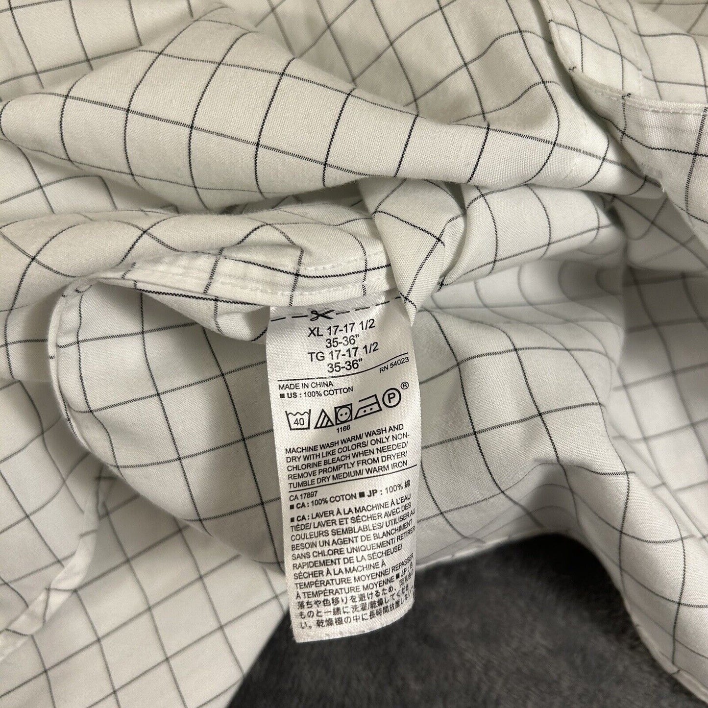 Banana Republic Shirt Mens Extra Large White Black Button Up Long Sleeve Slim