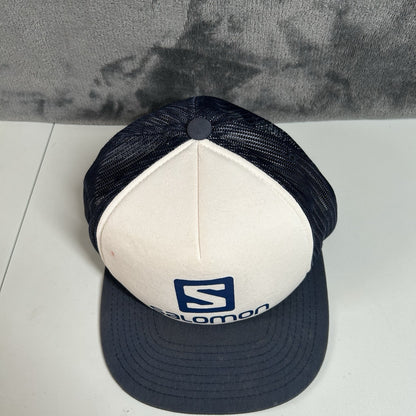 Salomon Snapback Hat Cap Blue White Trucker Running Yupoong Classics Adjustable