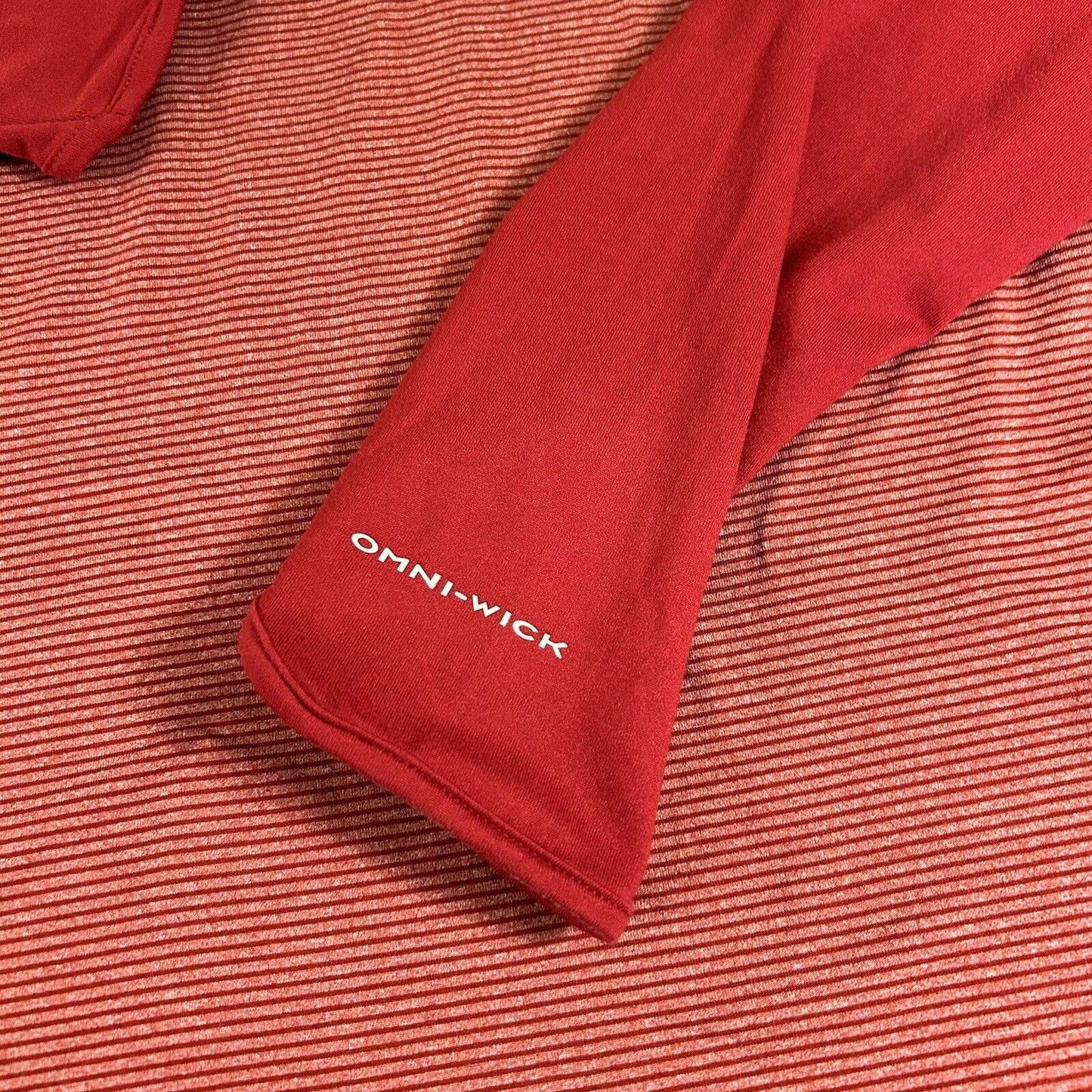 Columbia Shirt Mens XXL 2XL Red Striped Long Sleeve Omni-Wick Camp Outdoor