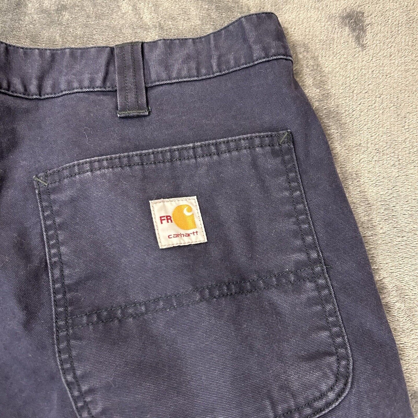 Carhartt Flame Resistant Pants Mens 40x30” Blue Chino Work Outdoor Side Pockets
