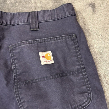 Carhartt Flame Resistant Pants Mens 40x30” Blue Chino Work Outdoor Side Pockets