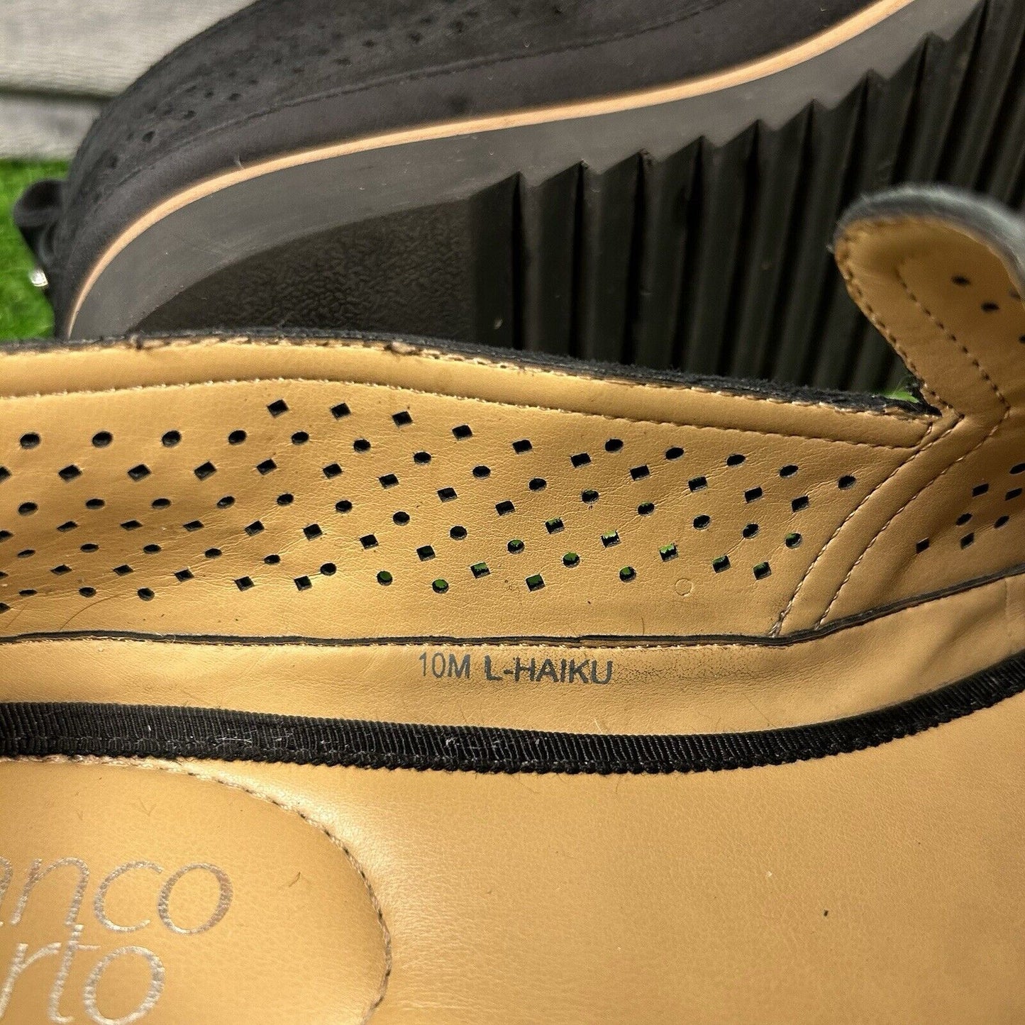 Franco Sarto Haiku Loafers Womens 10 M Black Suede Shoes Slip On Comfort Casual