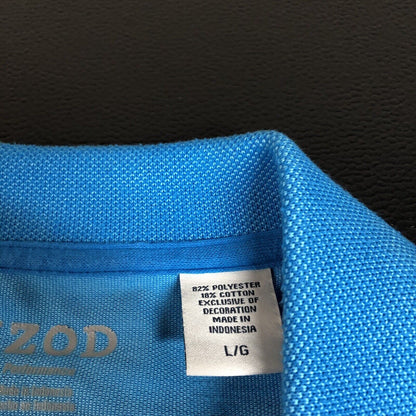 Izod Performance Polo Shirt Mens Large Blue Short Sleeve Golf Athletic Comfort
