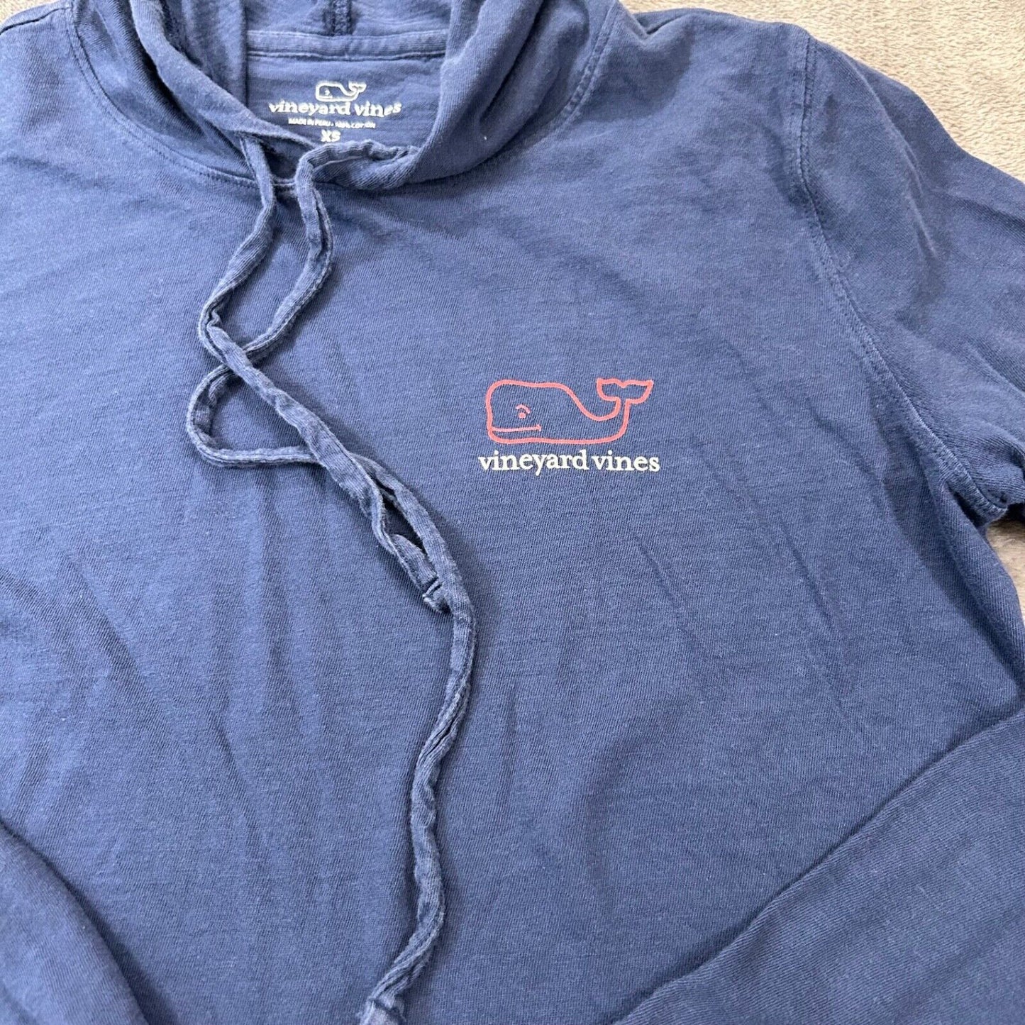 Vineyard Vines Sweater Womens Extra Small Blue Pullover Hooded Sweatshirt Casual