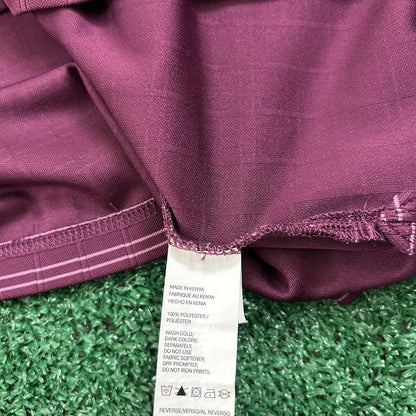 Izod Polo Shirt Mens Large Purple/Red Striped Short Sleeve Golf Athletic Preppy