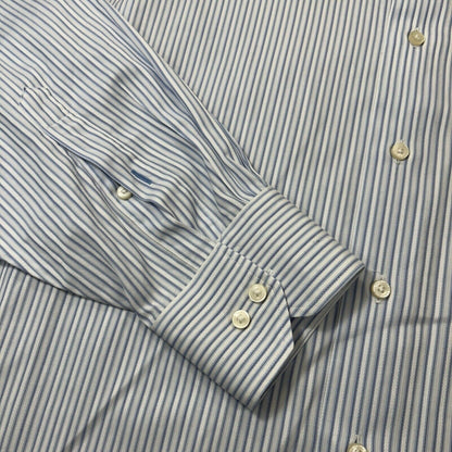 Tommy Bahama Shirt Mens 15.5 34/35 Blue White Striped Button Up Long Sleeve Work