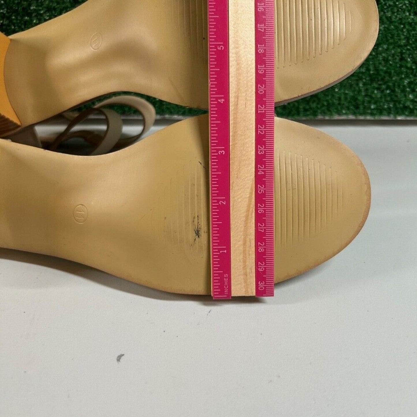 Journee Collection Ankle Strap Block Heel Sandals Open Toe Beige Nude Womens 11