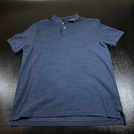 Polo Ralph Lauren Polo Shirt Mens Large Blue Classic Fit Red Pony Short Sleeve