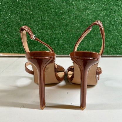 Steve Madden Gracey Brown Heeled Sandals Strappy Square Toe Heels Womens 6.5 M