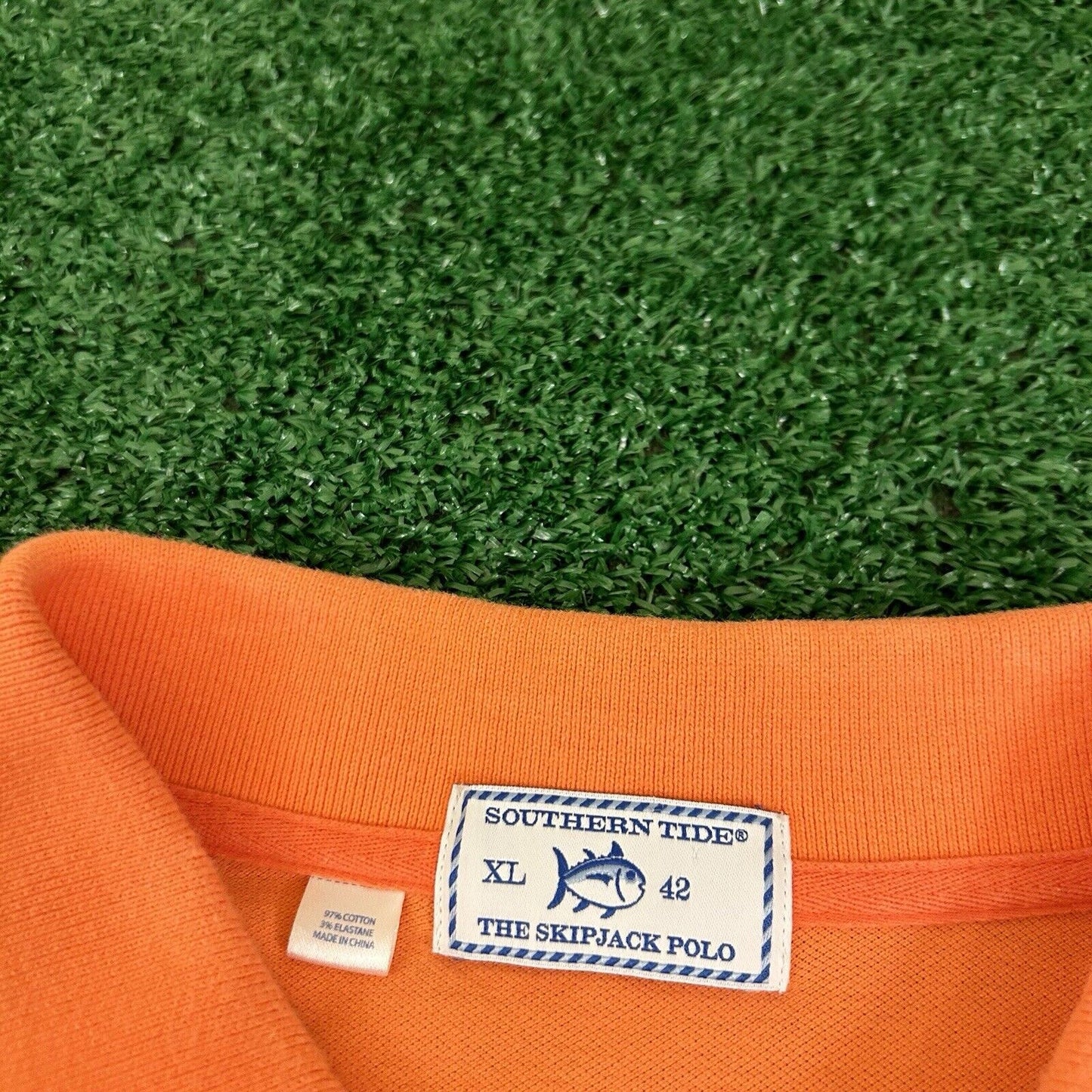 Southern Tide The Skipjack Polo Shirt Mens Extra Large Orange Peach Short Sleeve