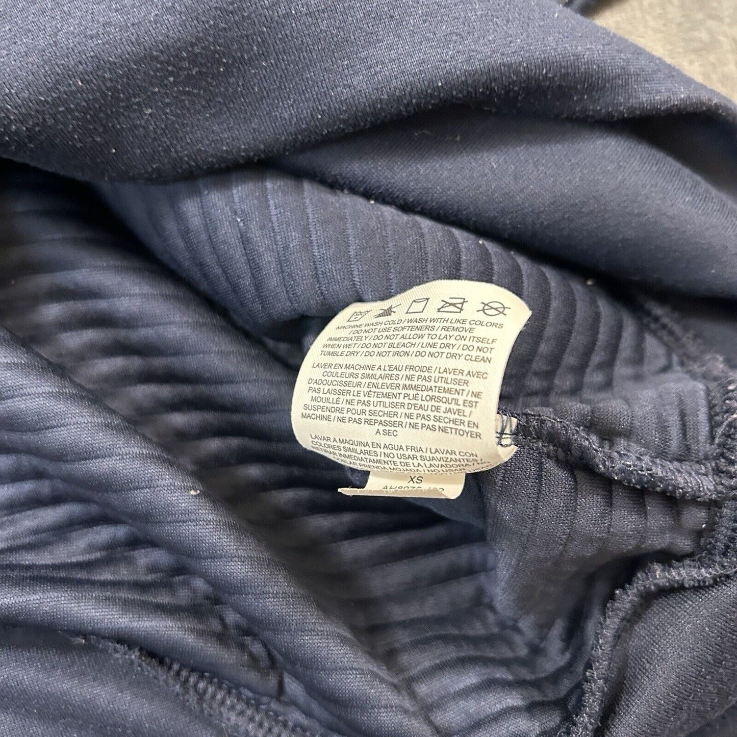 Nike Sweater Womens Extra Small Navy Ribbed Cropped Oversized Sweatshirt Hoodie