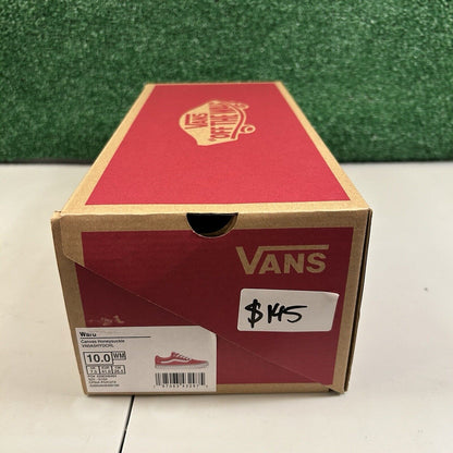 Vans Ward Womens 10 Pink White Shoes Sneakers Canvas Skateboarding Casual NEW