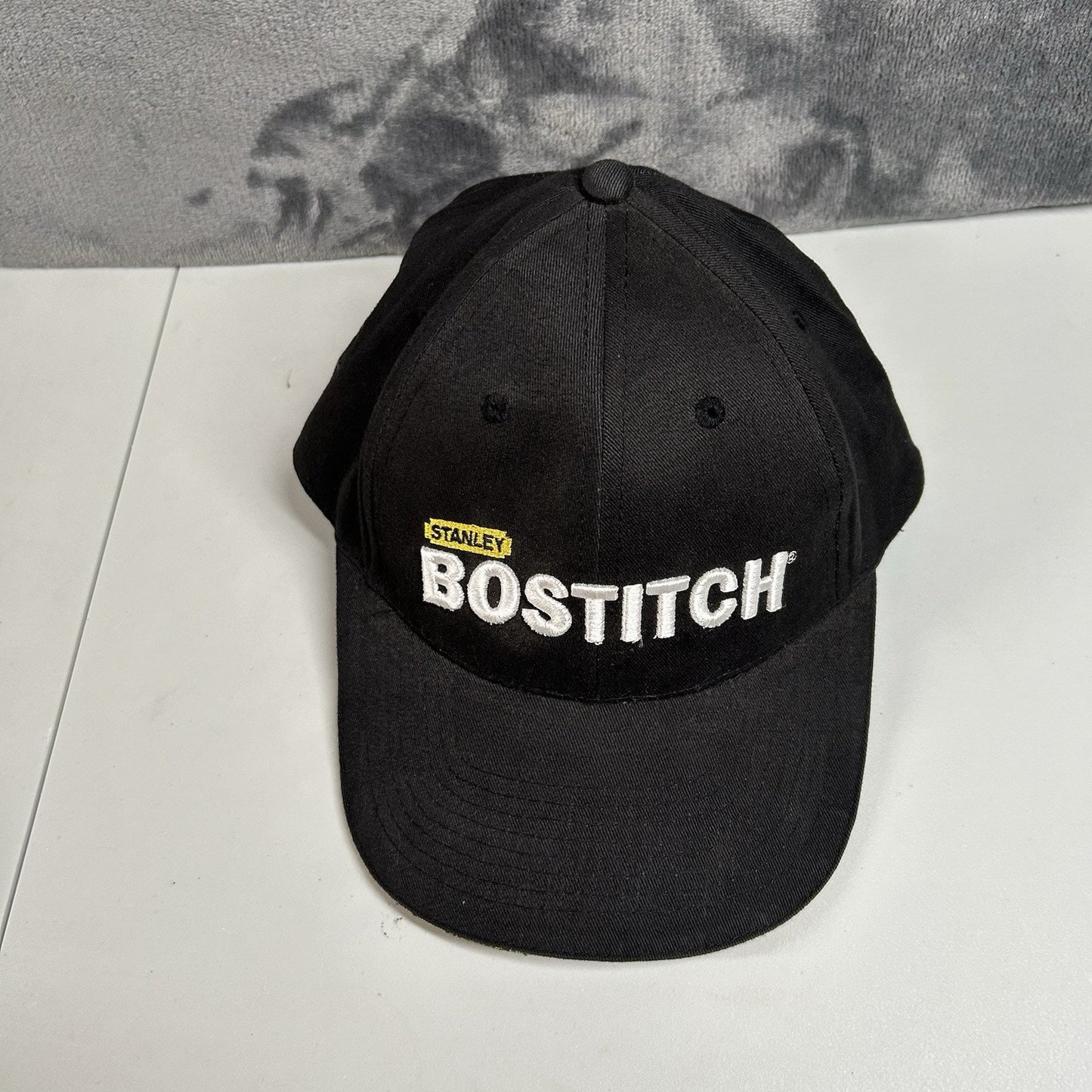Stanley Bostitch Fasteners Baseball Hat Cap Mens Strap Back Black Adjustable