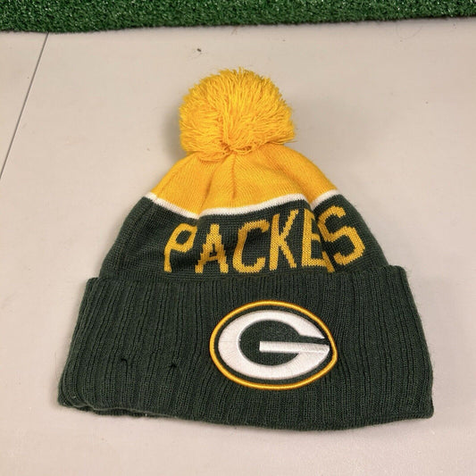 Green Bay Packers Beanie Hat Cap Mens Green Yellow Knit Warm Acrylic NFL New Era