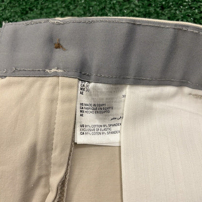 Club Room Chino Shorts Mens 30" Beige 4 Way Stretch Casual Comfort Golf New