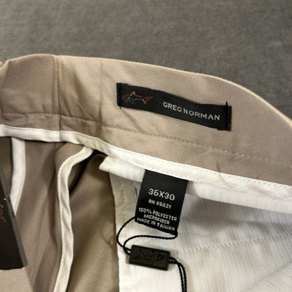 Greg Norman Dress Pants Mens 36x30" Brown Slacks Straight Golf Work Casual NEW
